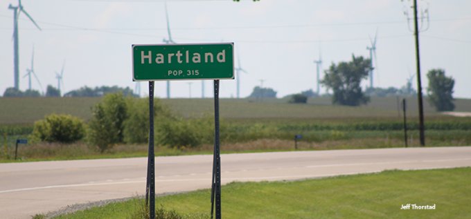 Heartland town sign