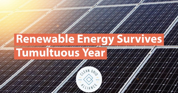 Renewable Energy Survives Tumultuous Year